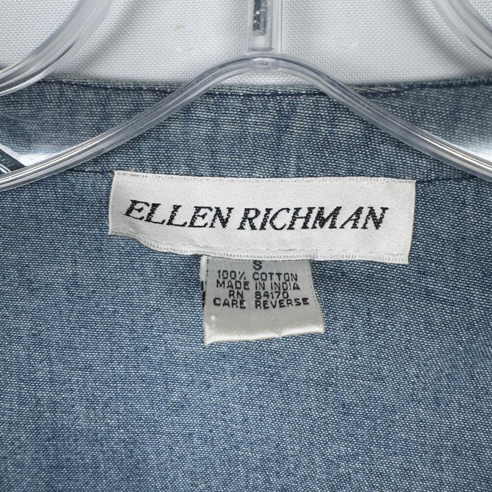 Vintage Ellen Richman Women's Denim Vest Western Silver Charms Size S - Picture 11 of 11
